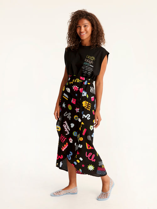 MORE AMOR wrap skirt