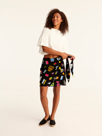 MORE AMOR mini wrap skirt