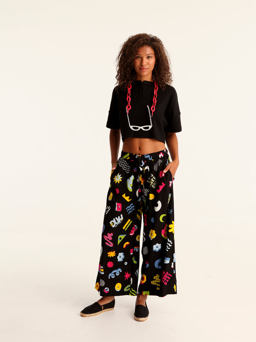MORE AMOR loose leg pants