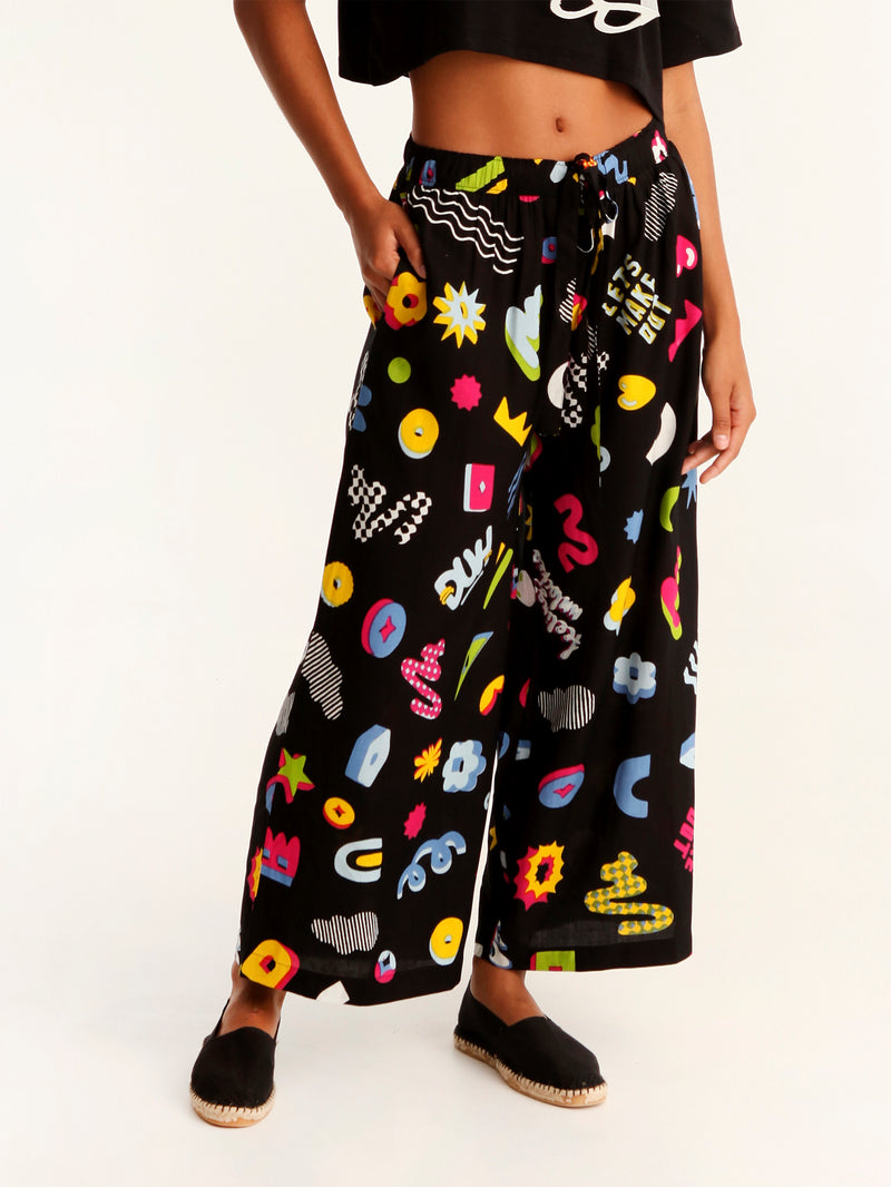 MORE AMOR loose leg pants