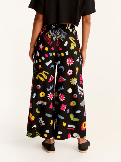 MORE AMOR loose leg pants