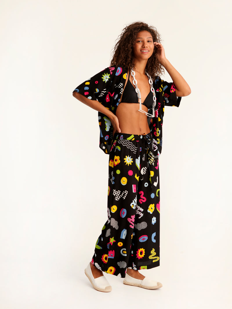 MORE AMOR loose leg pants
