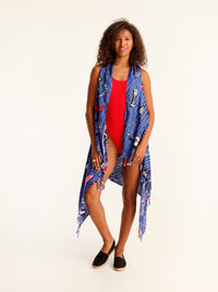 TOURISTA pareo vest with coconut button
