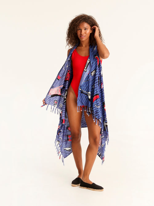 TOURISTA pareo vest with coconut button