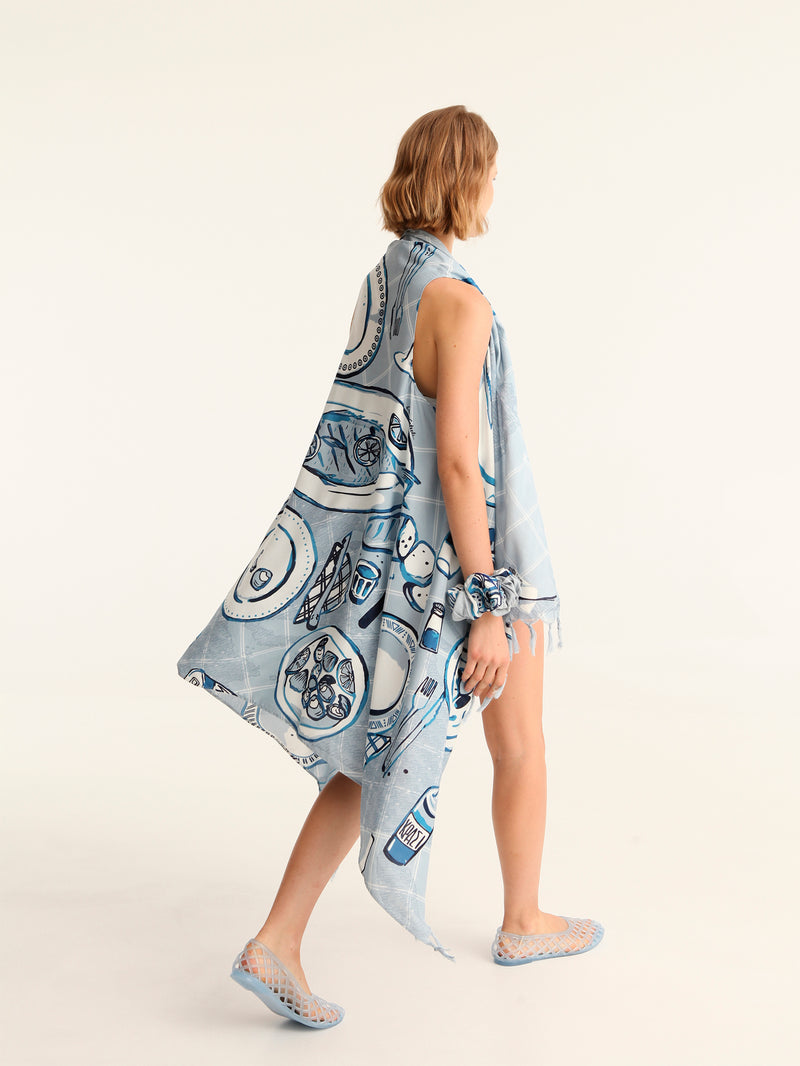 BON APPETIT pareo vest with coconut button