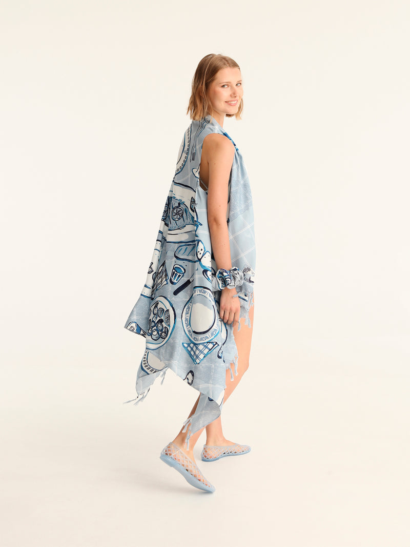 BON APPETIT pareo vest with coconut button