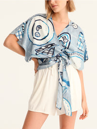 BON APPETIT wrap kimono top