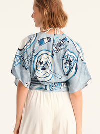 BON APPETIT wrap kimono top