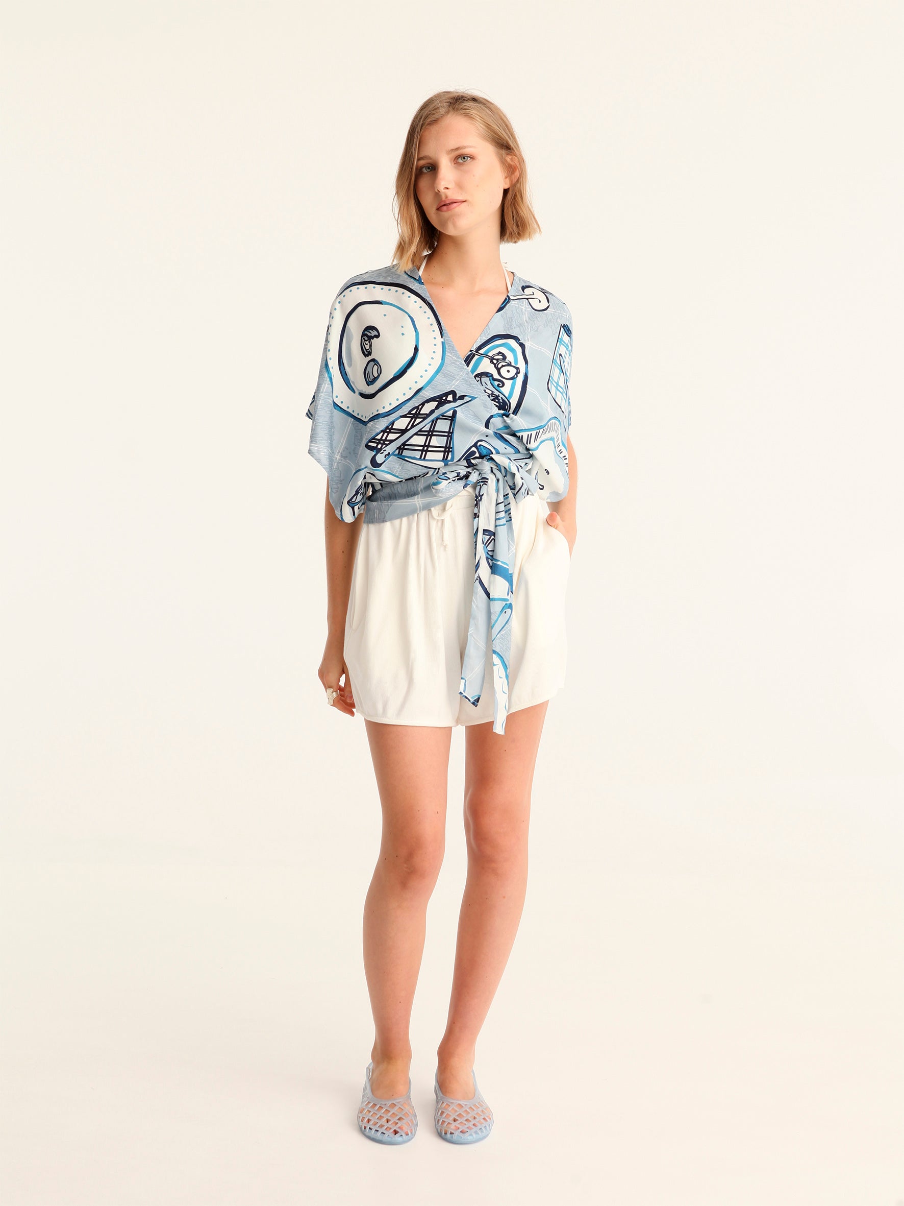 BON APPETIT wrap kimono top