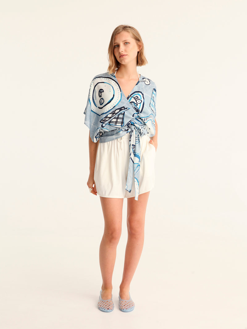 BON APPETIT wrap kimono top