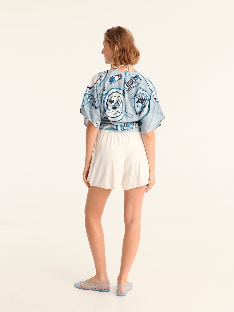 BON APPETIT wrap kimono top