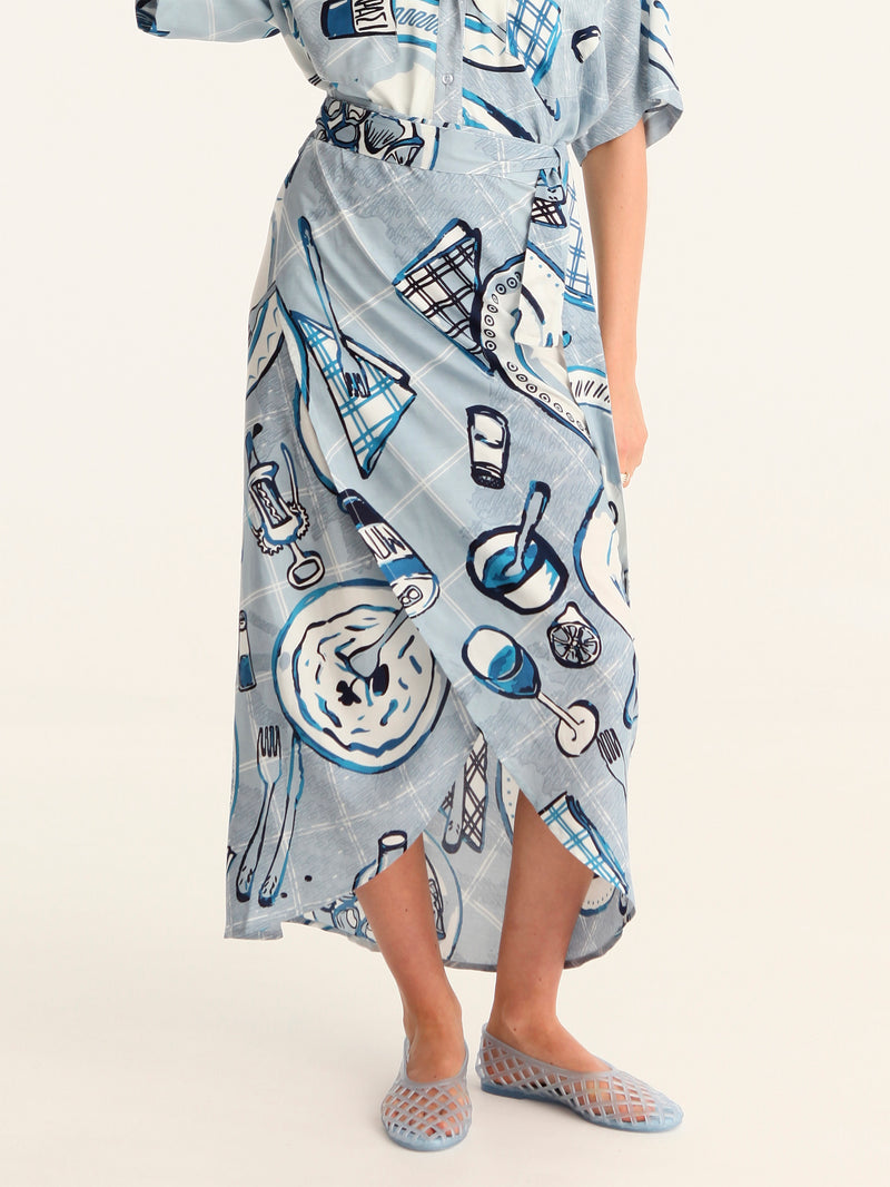 BON APPETIT wrap skirt