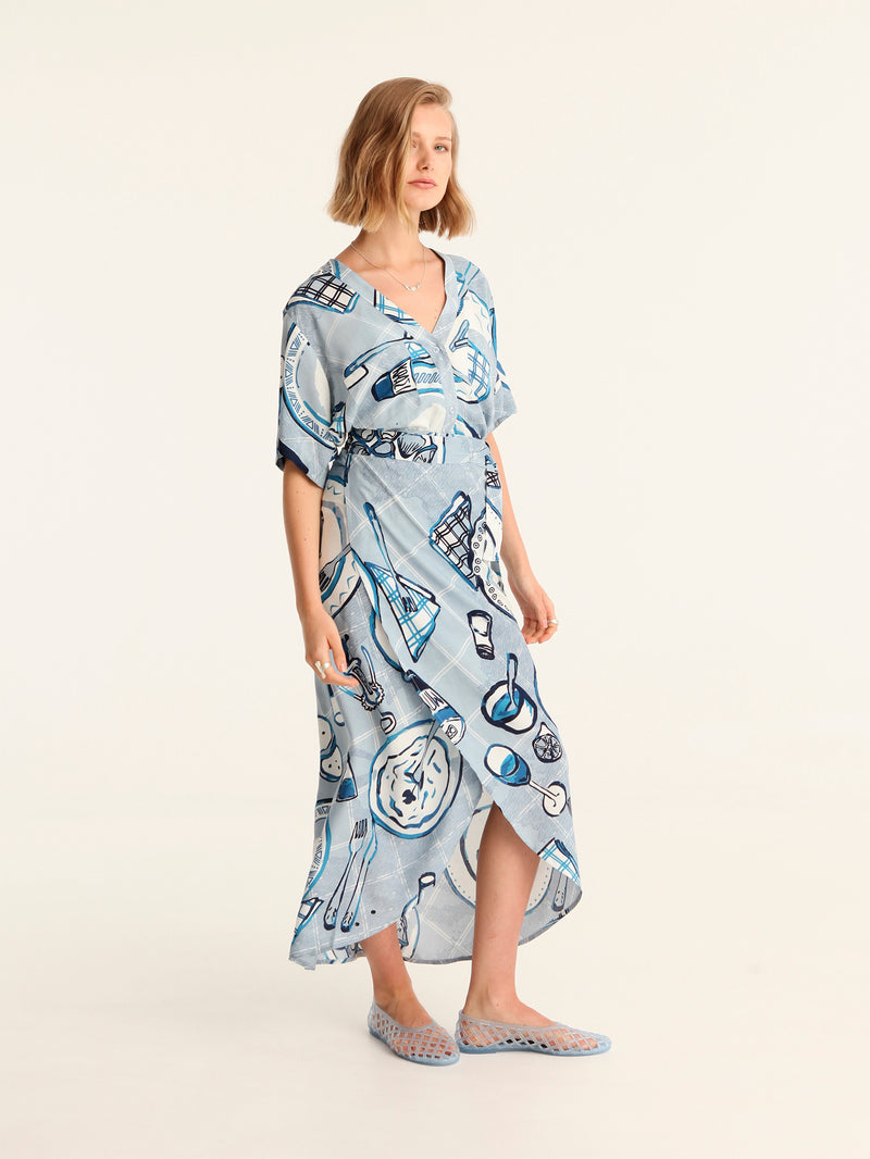BON APPETIT wrap skirt