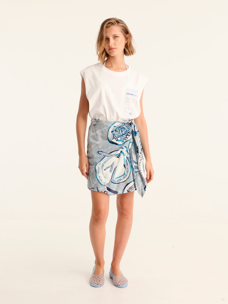 BON APPETIT mini wrap skirt