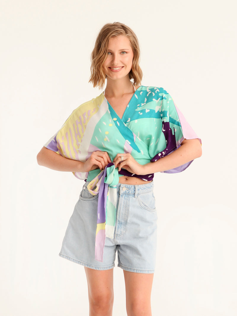 SPRITE wrap kimono top