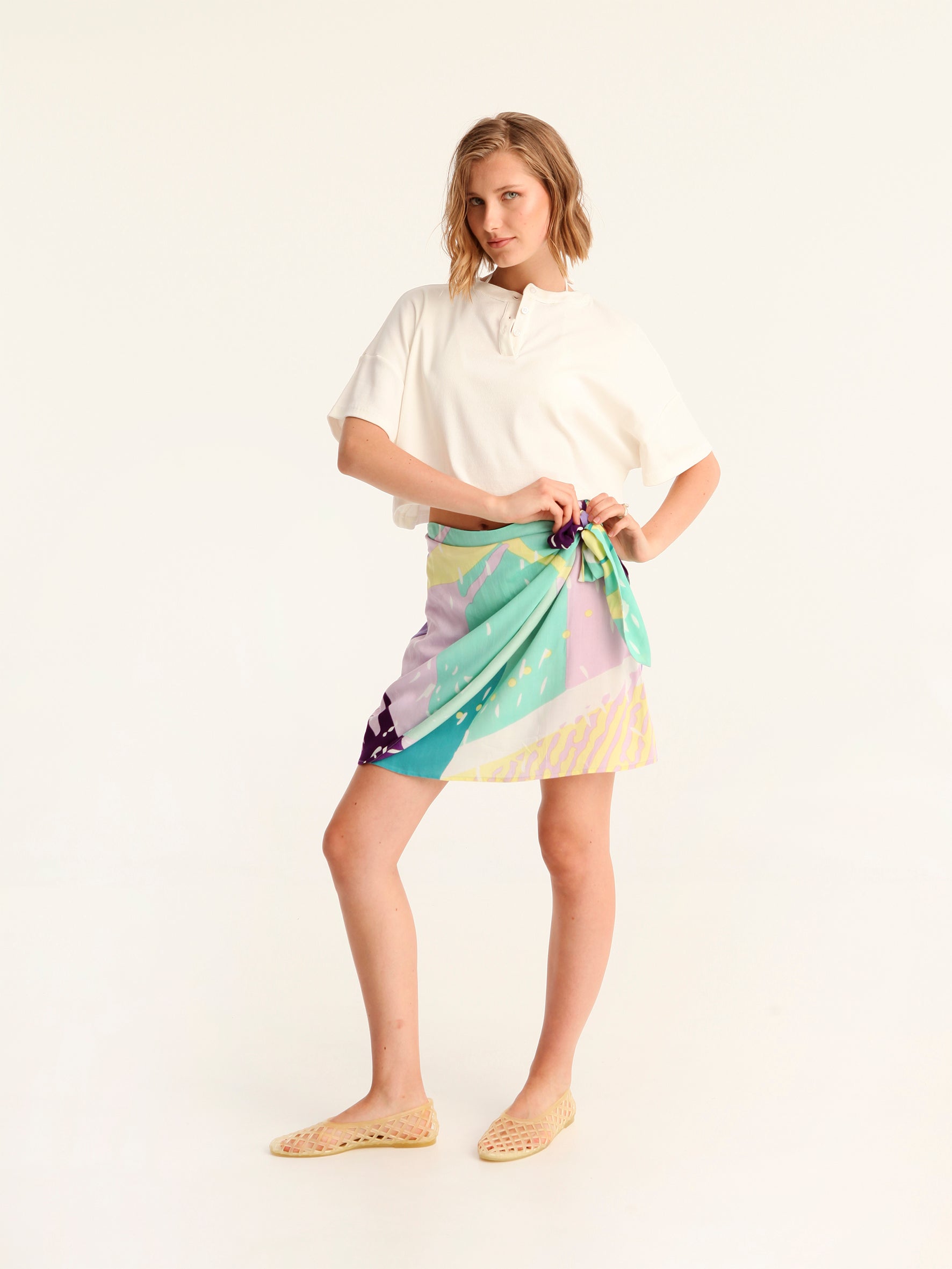 SPRITE mini wrap skirt