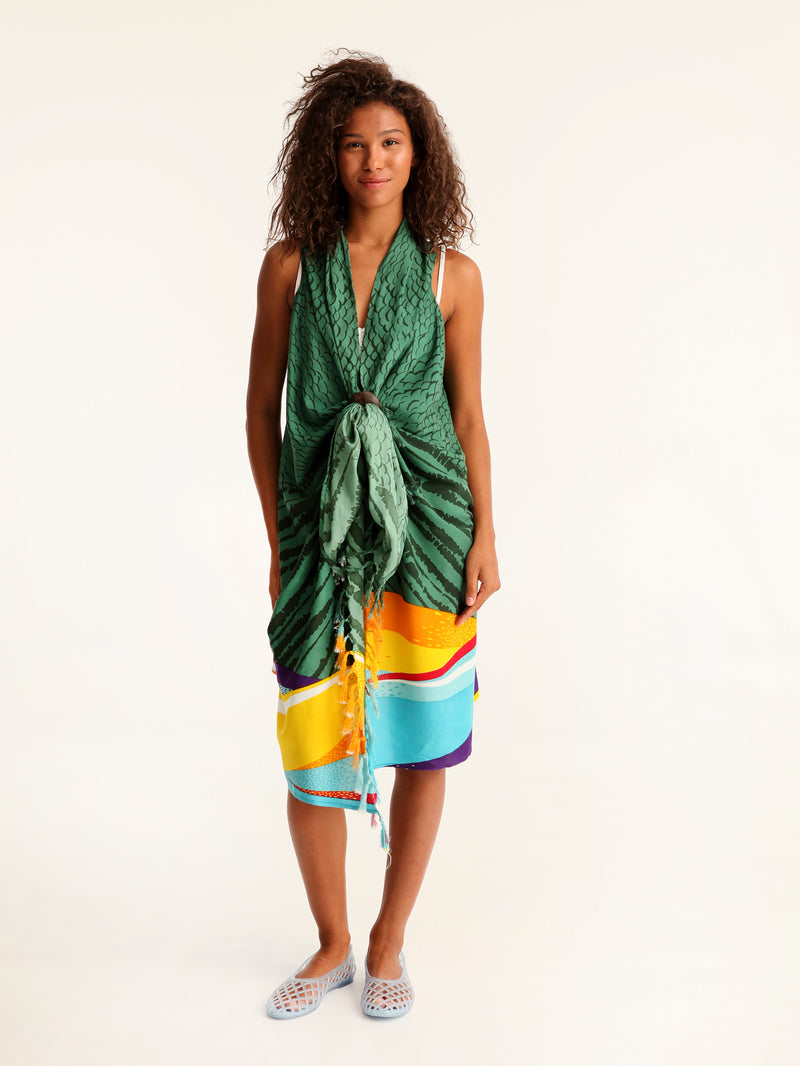 MESSINA pareo vest with coconut button