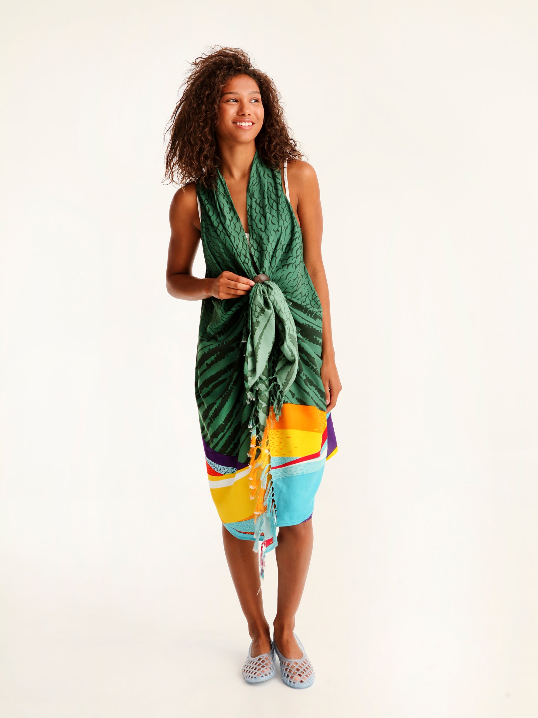 MESSINA pareo vest with coconut button