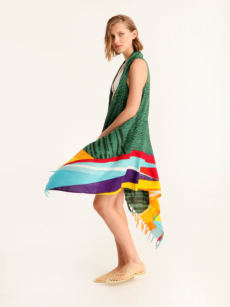 MESSINA pareo vest with coconut button