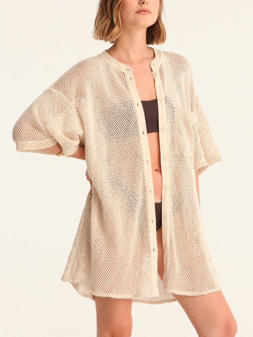 NET BEIGE mao men shirt