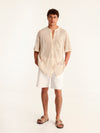 NET BEIGE mao men shirt