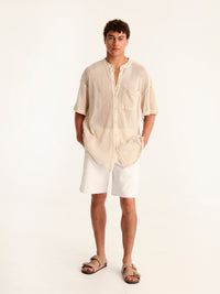 NET BEIGE mao men shirt