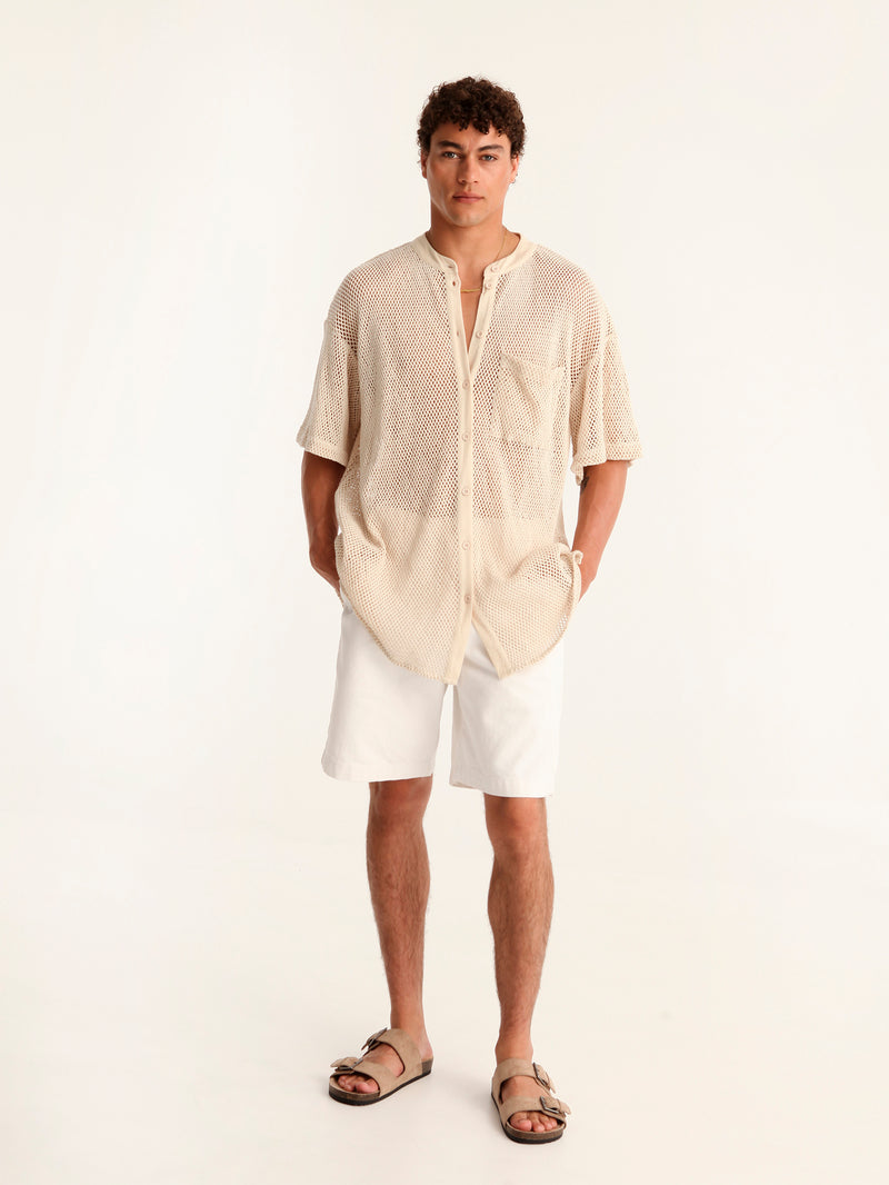 NET BEIGE mao men shirt