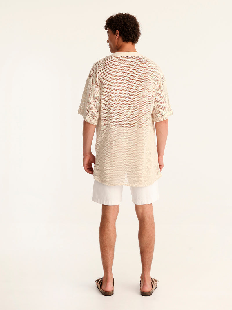 NET BEIGE mao men shirt