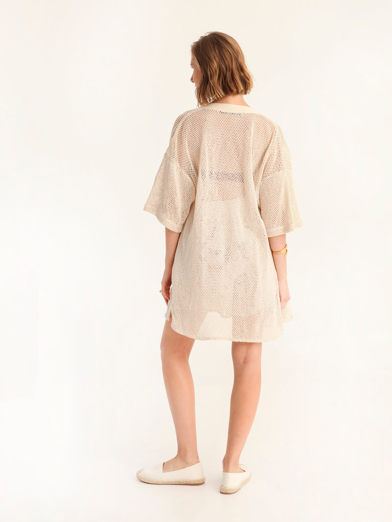 NET BEIGE mao men shirt