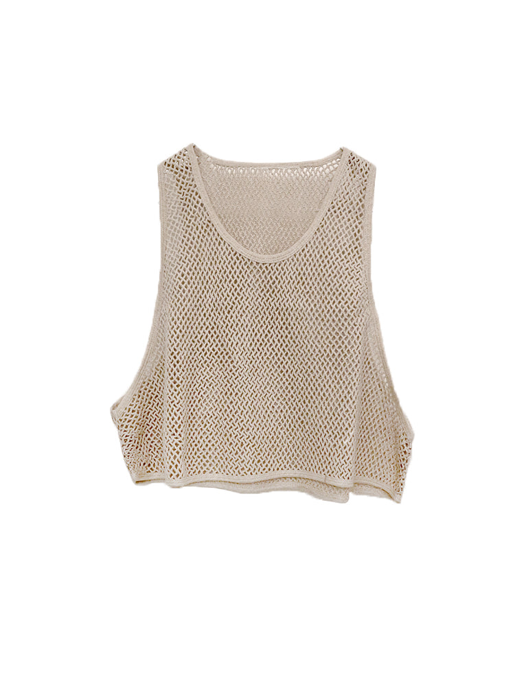 NET BEIGE cropped top