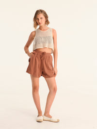 NET BEIGE cropped top