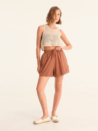 NET BEIGE cropped top