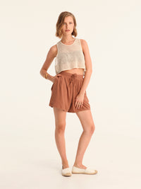 NET BEIGE cropped top