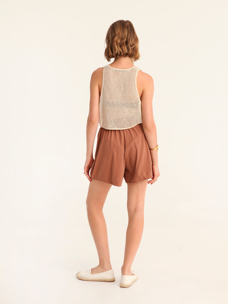 NET BEIGE cropped top