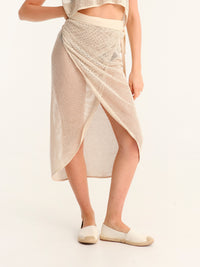 NET BEIGE wrap skirt