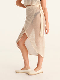 NET BEIGE wrap skirt