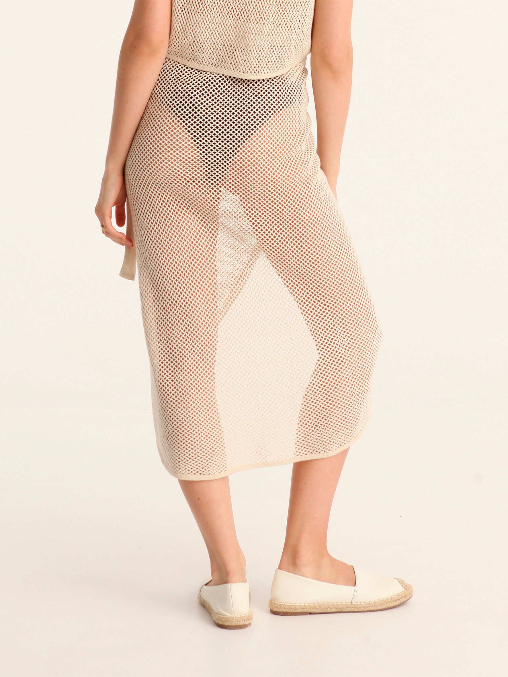 NET BEIGE wrap skirt