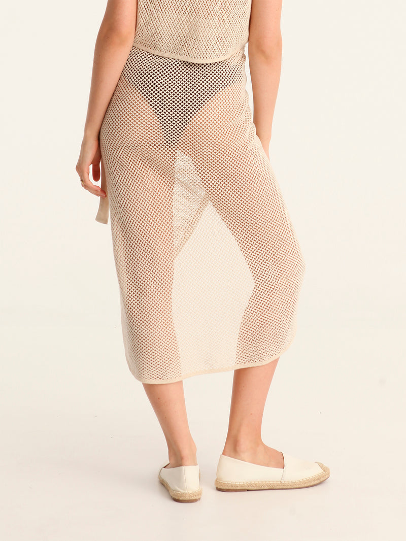 NET BEIGE wrap skirt