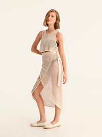 NET BEIGE wrap skirt