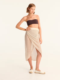 NET BEIGE wrap skirt