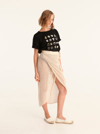 NET BEIGE wrap skirt