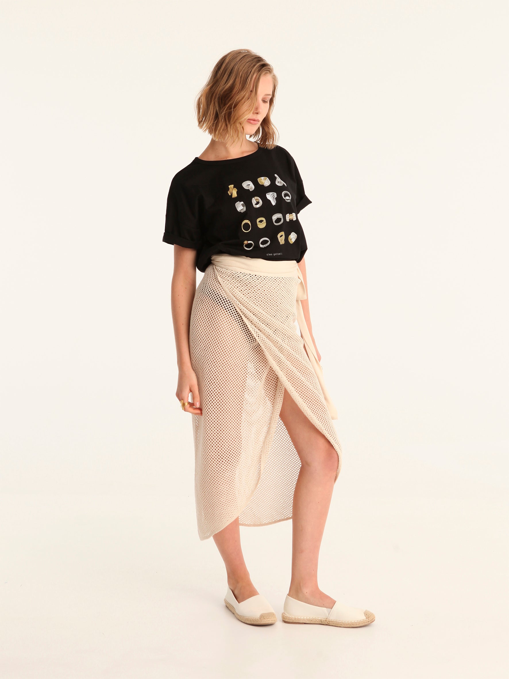 NET BEIGE wrap skirt