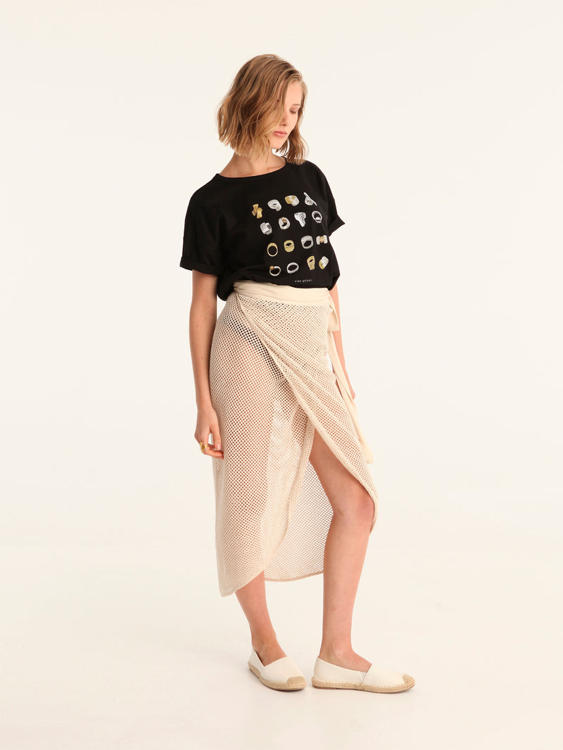 NET BEIGE wrap skirt