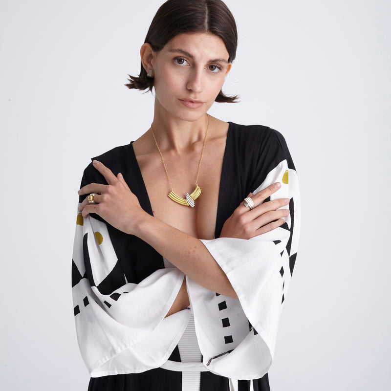 RIB NEFELI ring - gold plated sterling silver