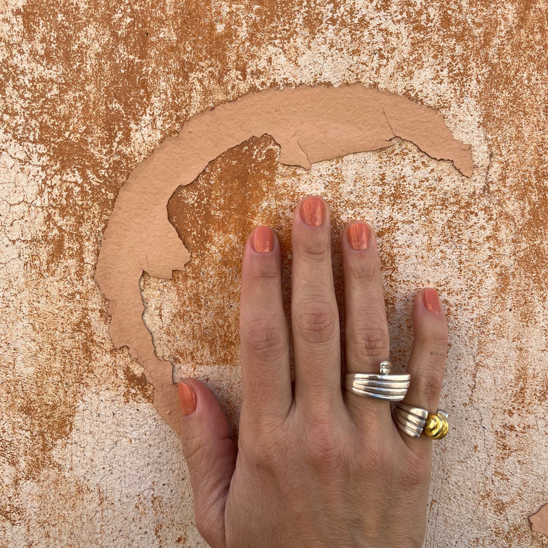 RIB NEFELI ring - gold plated sterling silver