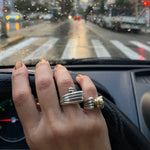 RIB BILIA ring - partly gold plated sterling silver