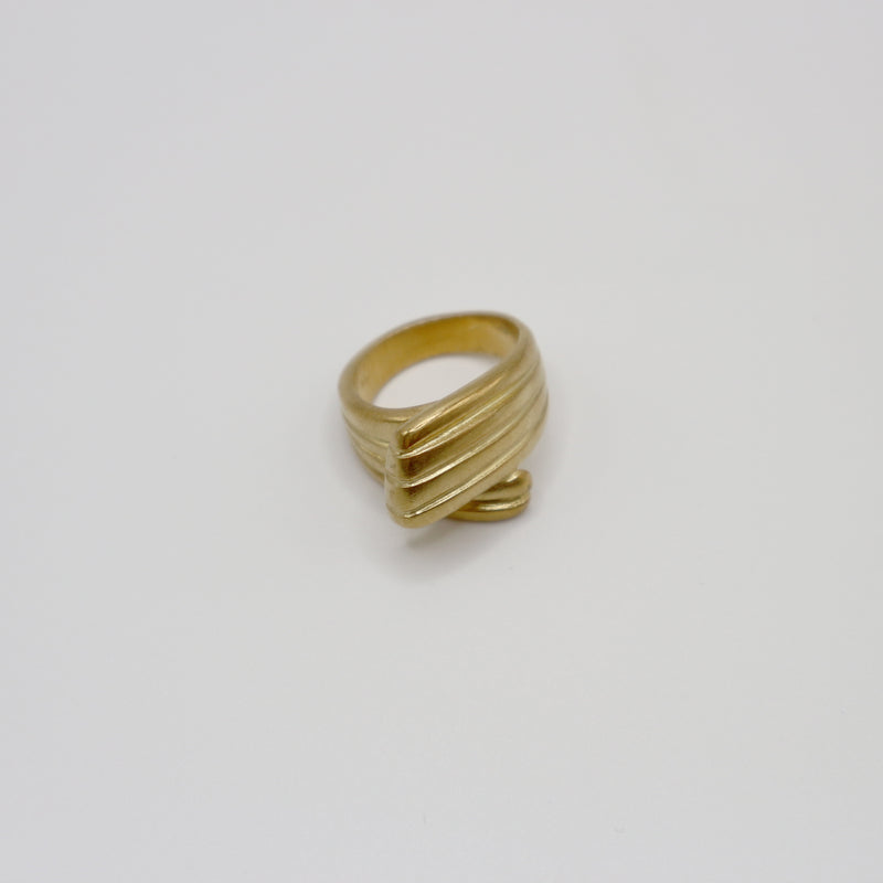 RIB NEFELI ring - gold plated sterling silver