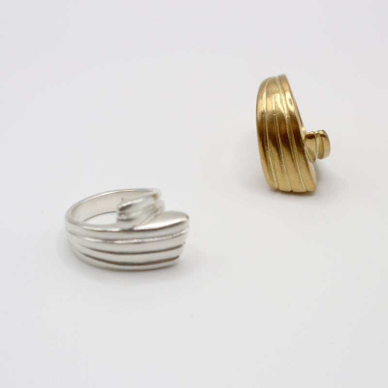 RIB NEFELI ring - gold plated sterling silver