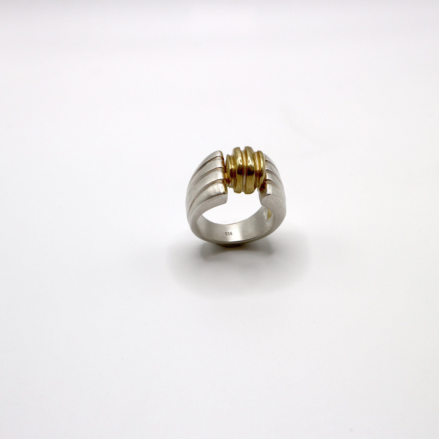 RIB BILIA ring - partly gold plated sterling silver