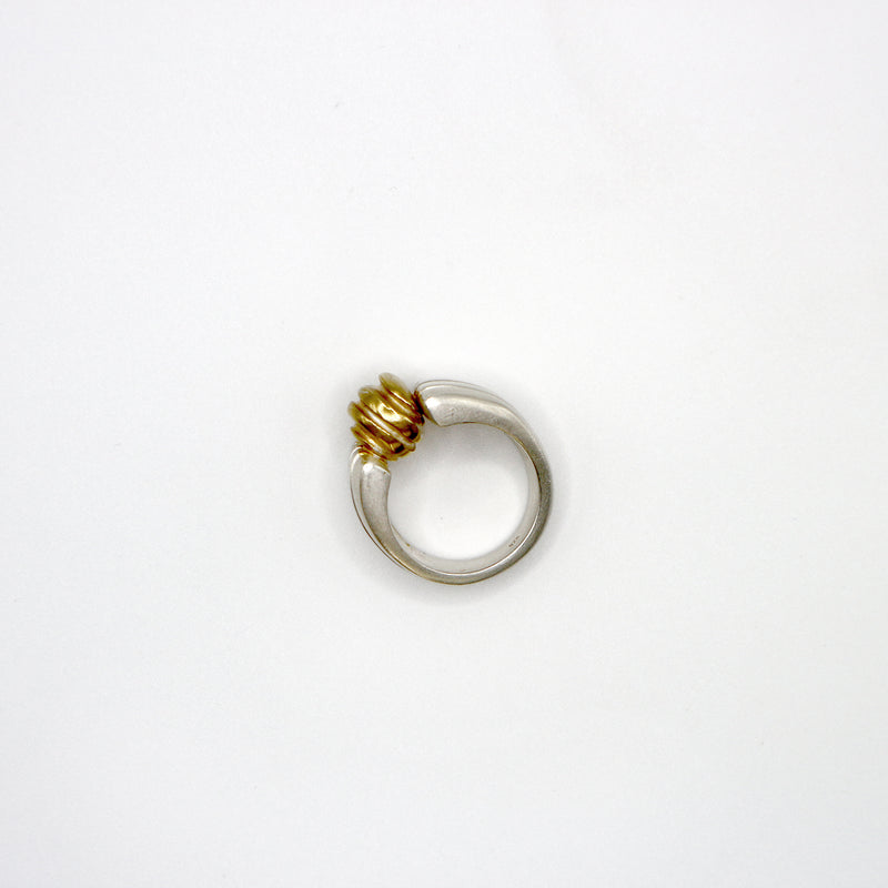 RIB BILIA ring - partly gold plated sterling silver